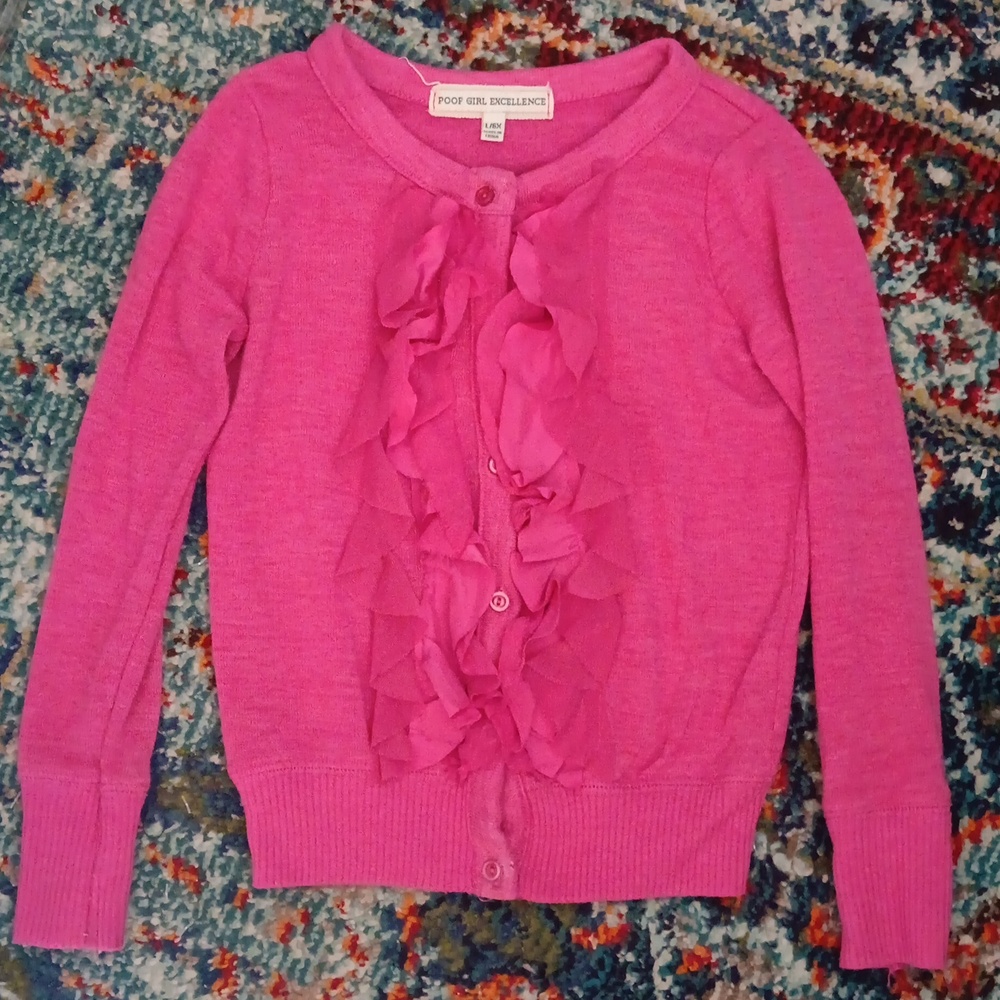 Poof girl cardigan sweater